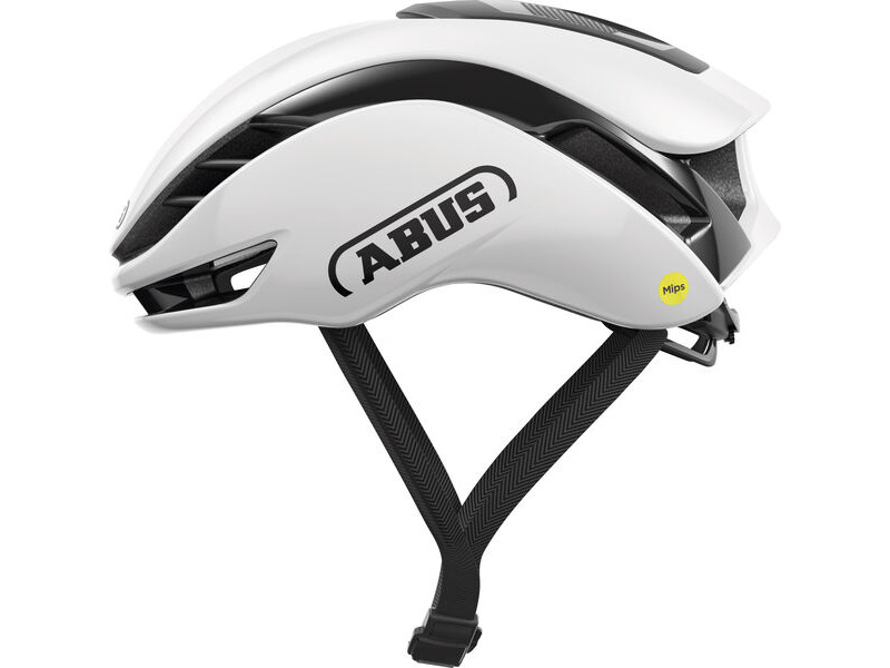 ABUS GameChanger 2.0 MIPS Road Aero Elite Helmet in Shiny White (Made in Italy) click to zoom image